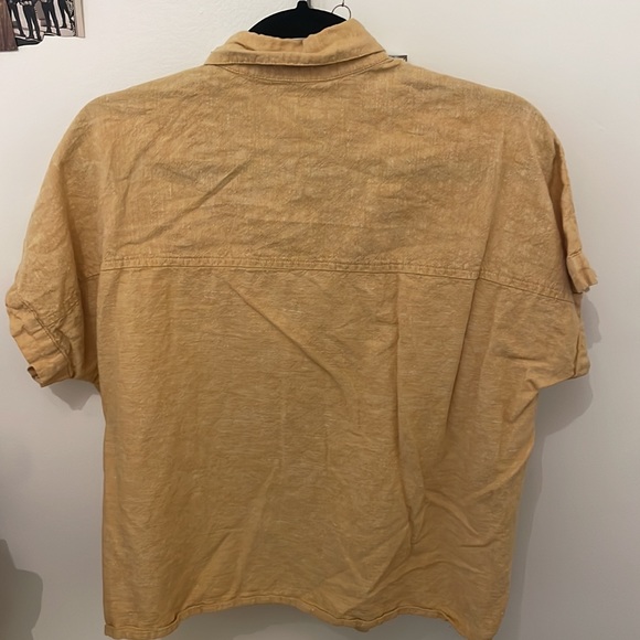 still for sale! Madewell linen/cotton button up yellow tie shirt - Picture 4 of 4